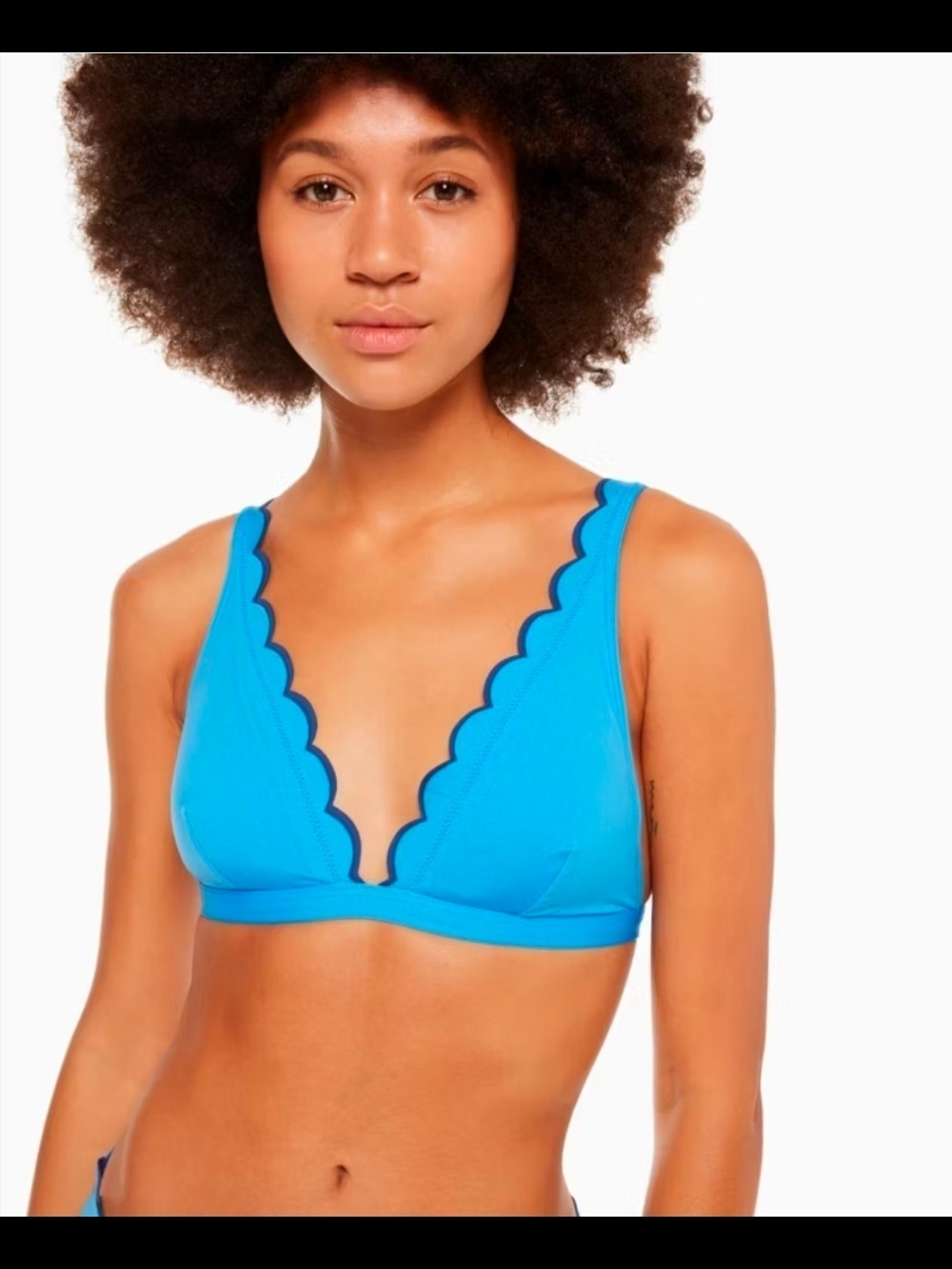 kate spade Bright Blue Scallop Print bikini Top